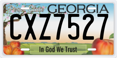 GA license plate CXZ7527