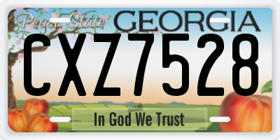 GA license plate CXZ7528