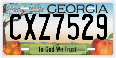 GA license plate CXZ7529