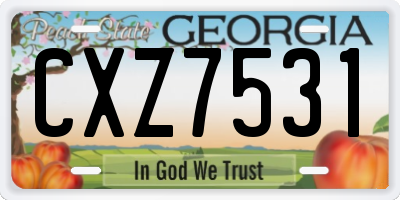 GA license plate CXZ7531