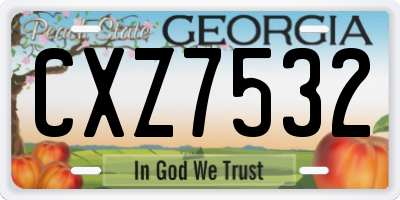 GA license plate CXZ7532
