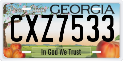 GA license plate CXZ7533