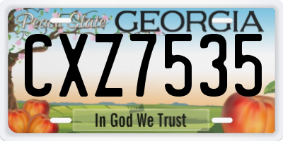 GA license plate CXZ7535
