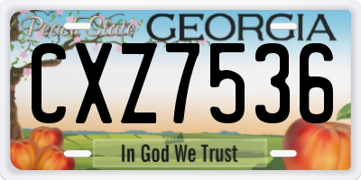 GA license plate CXZ7536