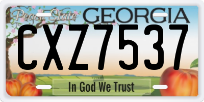 GA license plate CXZ7537