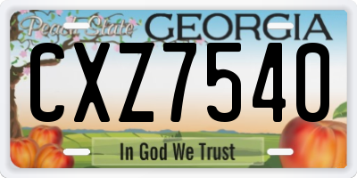 GA license plate CXZ7540