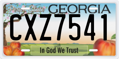 GA license plate CXZ7541