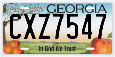 GA license plate CXZ7547