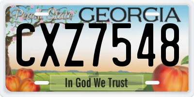 GA license plate CXZ7548