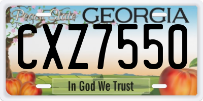 GA license plate CXZ7550