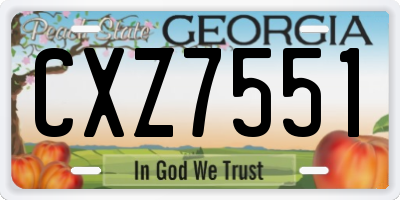GA license plate CXZ7551