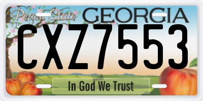 GA license plate CXZ7553