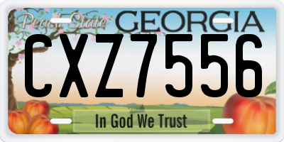 GA license plate CXZ7556