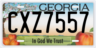 GA license plate CXZ7557