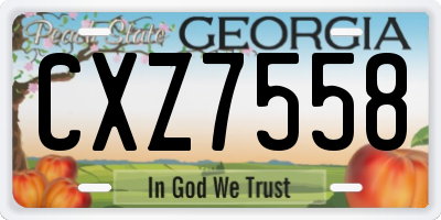 GA license plate CXZ7558