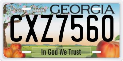 GA license plate CXZ7560