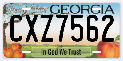 GA license plate CXZ7562