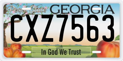 GA license plate CXZ7563
