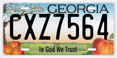 GA license plate CXZ7564