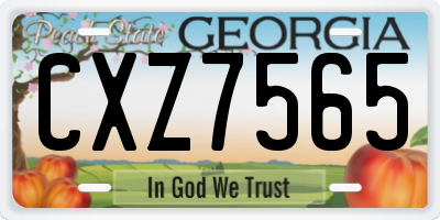 GA license plate CXZ7565