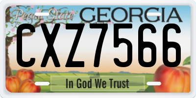 GA license plate CXZ7566