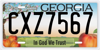 GA license plate CXZ7567