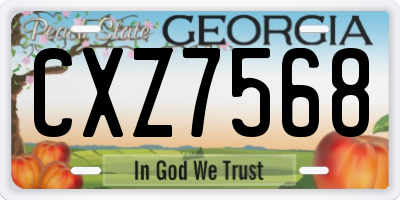 GA license plate CXZ7568