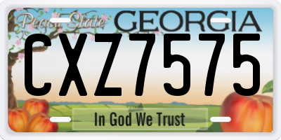 GA license plate CXZ7575