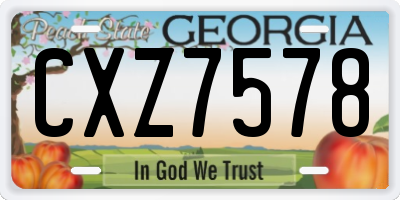 GA license plate CXZ7578