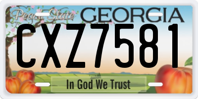 GA license plate CXZ7581