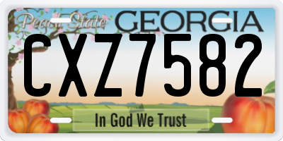 GA license plate CXZ7582