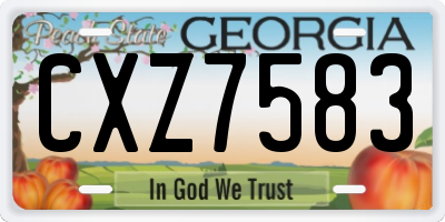 GA license plate CXZ7583