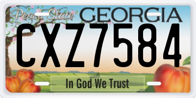 GA license plate CXZ7584