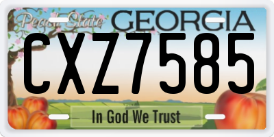 GA license plate CXZ7585