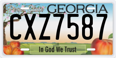 GA license plate CXZ7587