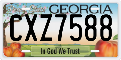 GA license plate CXZ7588