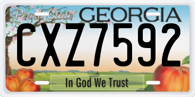 GA license plate CXZ7592
