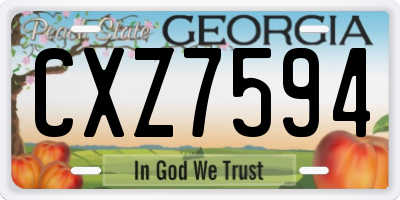 GA license plate CXZ7594