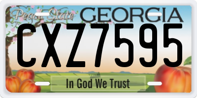 GA license plate CXZ7595