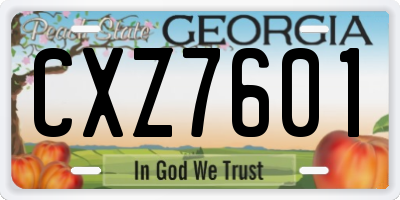 GA license plate CXZ7601