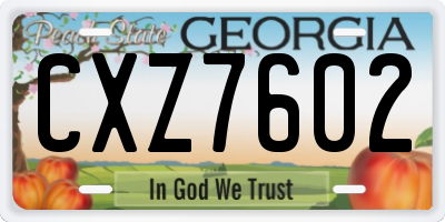 GA license plate CXZ7602