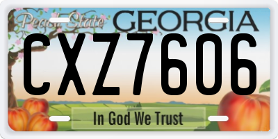 GA license plate CXZ7606