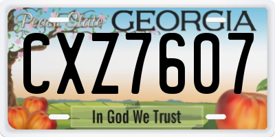 GA license plate CXZ7607