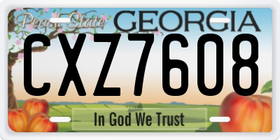 GA license plate CXZ7608