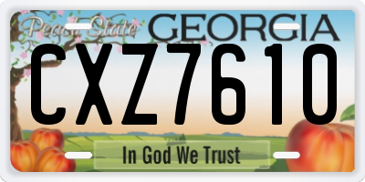GA license plate CXZ7610