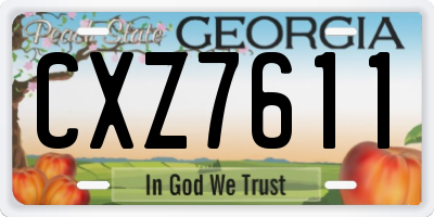 GA license plate CXZ7611