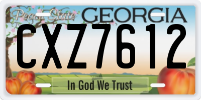 GA license plate CXZ7612