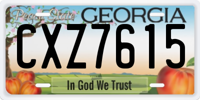 GA license plate CXZ7615