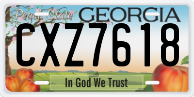 GA license plate CXZ7618