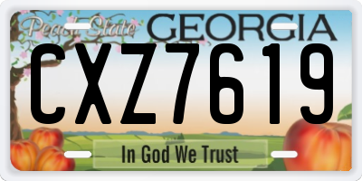 GA license plate CXZ7619